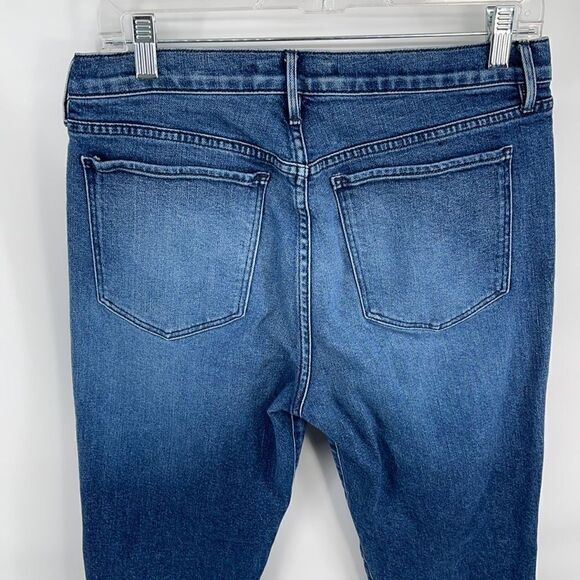 3x1 NYC shredded crop high rise waist straight leg denim jeans EUC 30 fringe - Picture 7 of 12